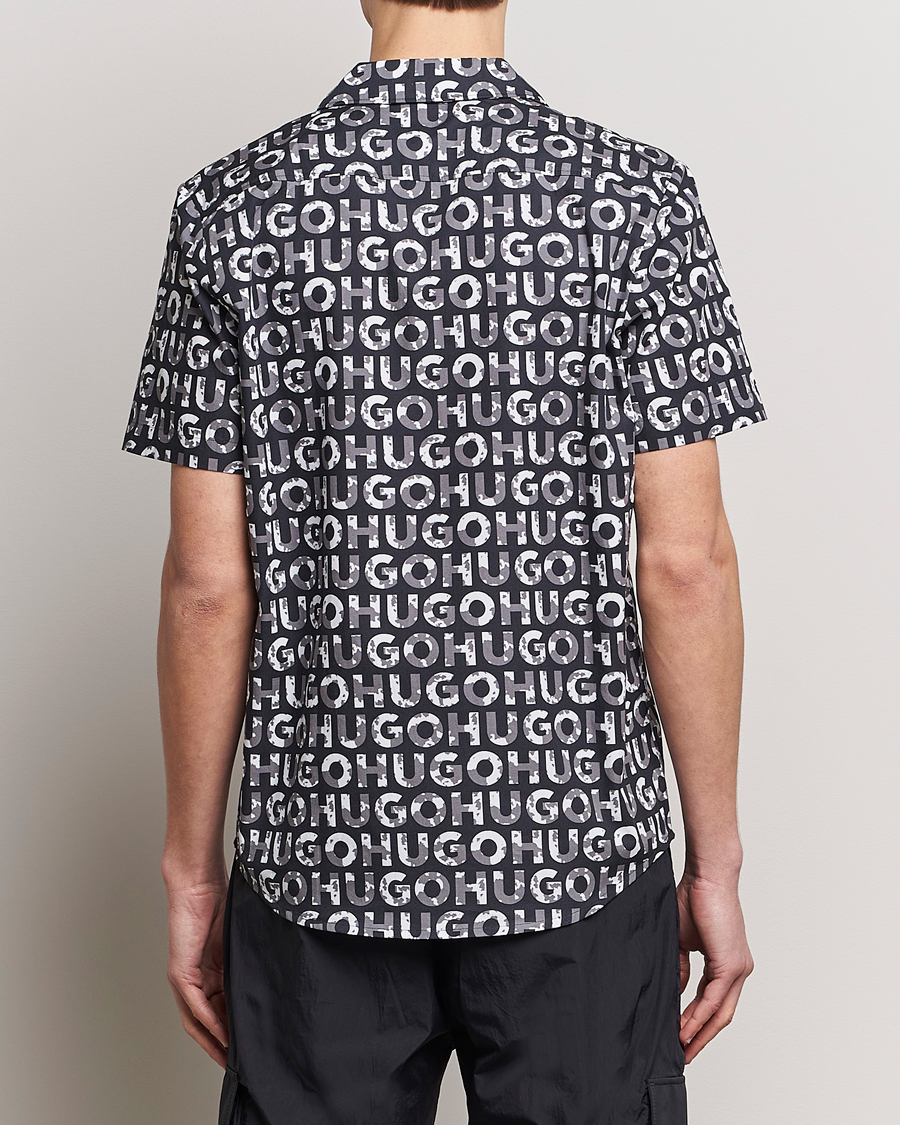 Homme | Chemises | HUGO | Ellino Short Sleeve Cotton Shirt Black/White