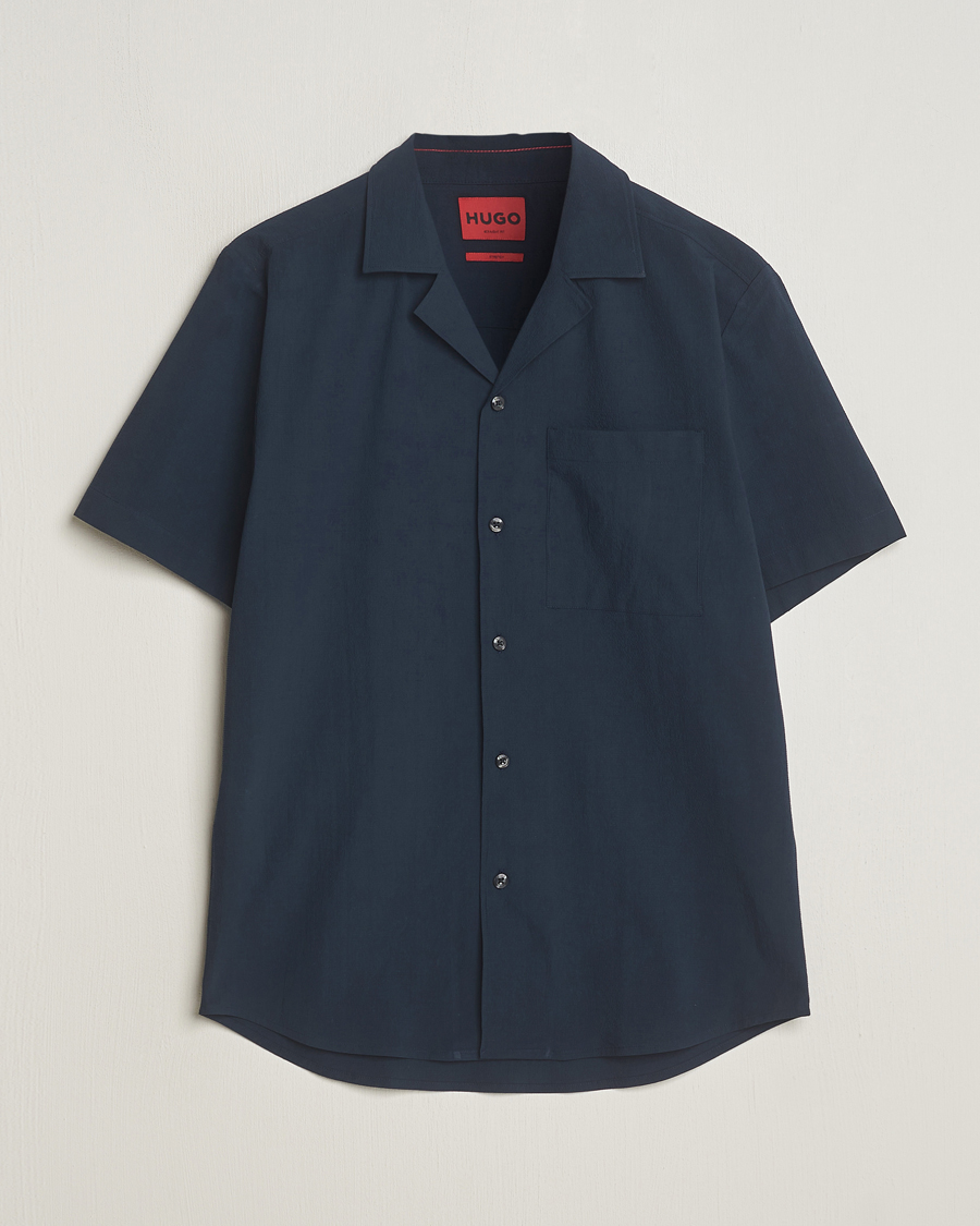 Homme | Chemises | HUGO | Ellino Short Sleeve Shirt Dark Blue