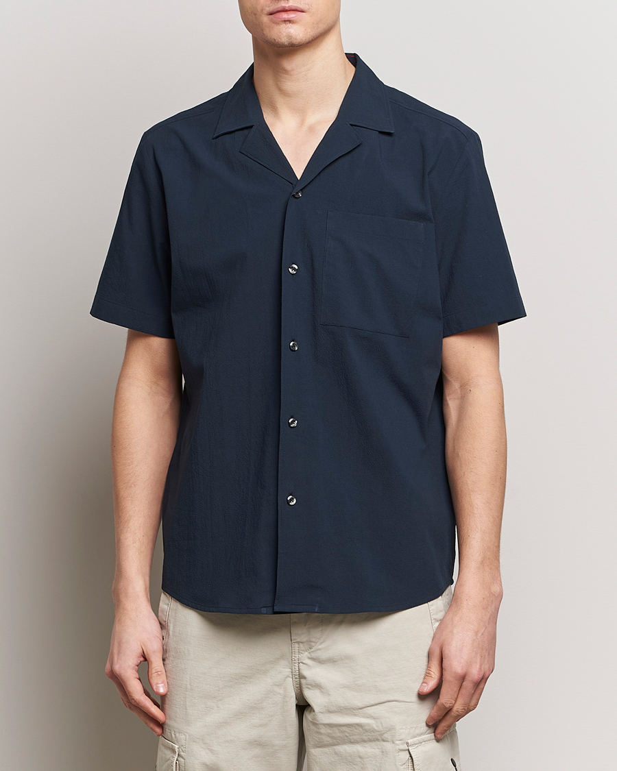 Homme | Chemises | HUGO | Ellino Short Sleeve Shirt Dark Blue