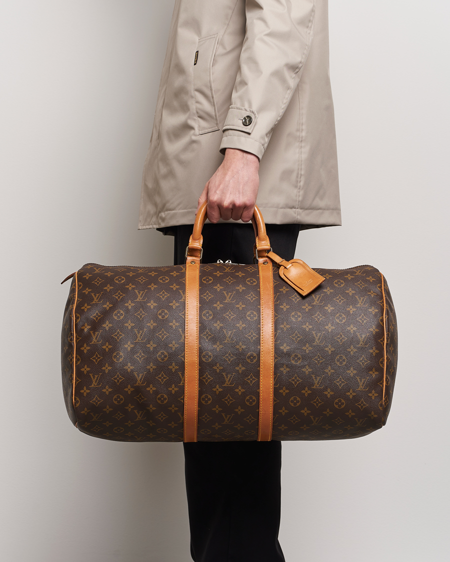 Homme | Louis Vuitton Pre-Owned Keepall 55 Bag Monogram | Louis Vuitton Pre-Owned | Keepall 55 Bag Monogram