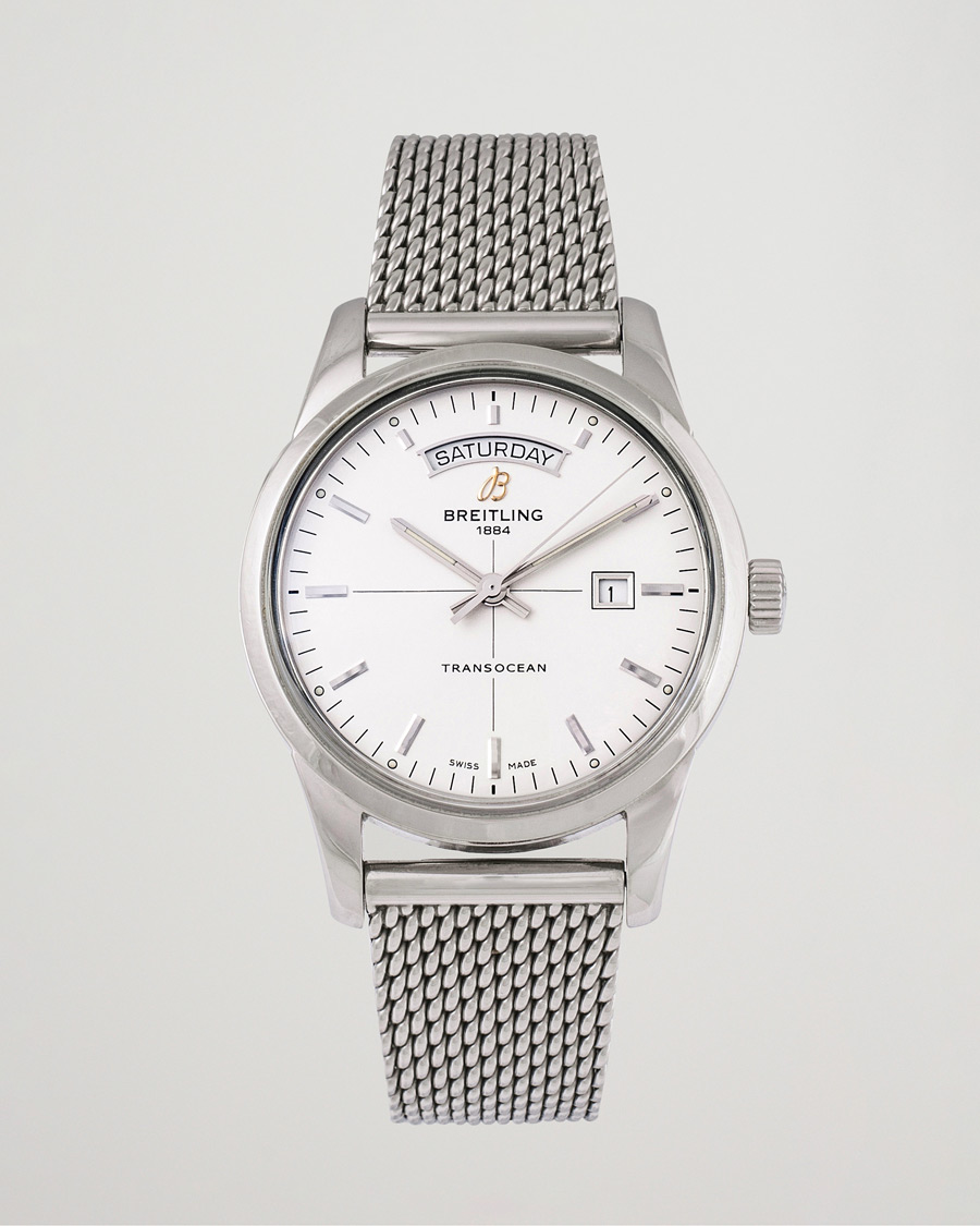 Heren | Breitling Pre-Owned Transocean A45310 Silver | Breitling Pre-Owned | Transocean A45310 Silver
