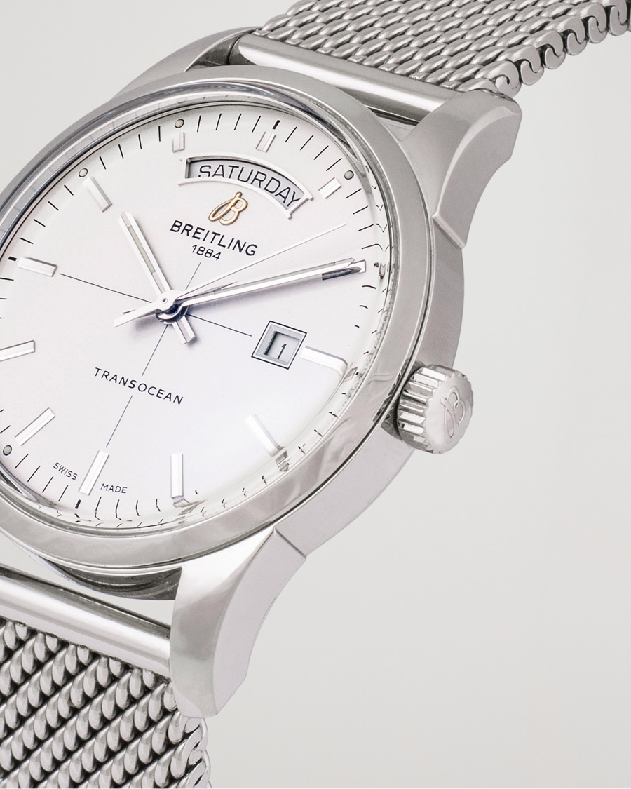 Heren | Breitling Pre-Owned Transocean A45310 Silver | Breitling Pre-Owned | Transocean A45310 Silver