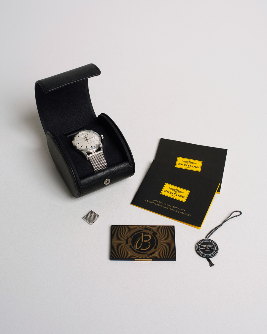Heren | Breitling Pre-Owned Transocean A45310 Silver | Breitling Pre-Owned | Transocean A45310 Silver