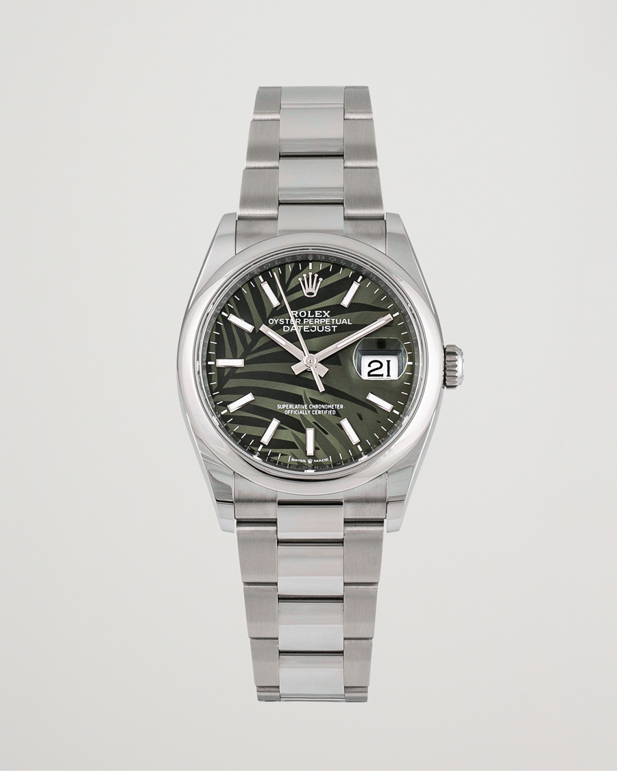 Homme | Rolex Pre-Owned Datejust Palm Motif 126200 Silver | Rolex Pre-Owned | Datejust Palm Motif 126200 Silver