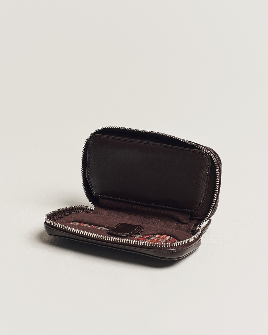 Heren | WOLF WM Brown 2 Piece Watch Zip-Case Tweed Brown | WOLF | WM Brown 2 Piece Watch Zip-Case Tweed Brown