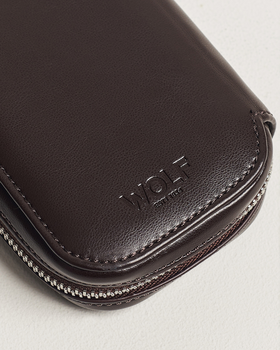 Heren | WOLF WM Brown 2 Piece Watch Zip-Case Tweed Brown | WOLF | WM Brown 2 Piece Watch Zip-Case Tweed Brown