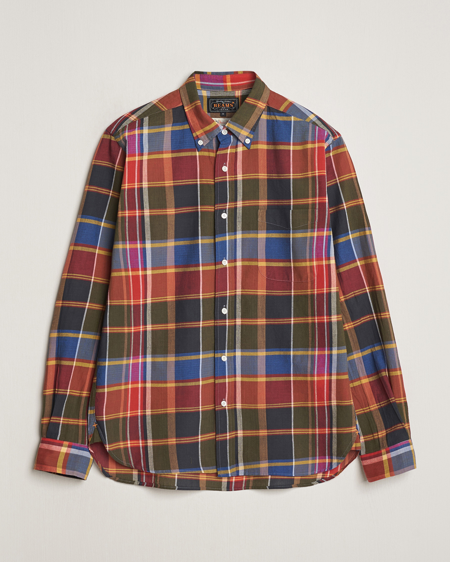 Heren | Overhemden | BEAMS PLUS | Button Down Madras Shirt Red Check