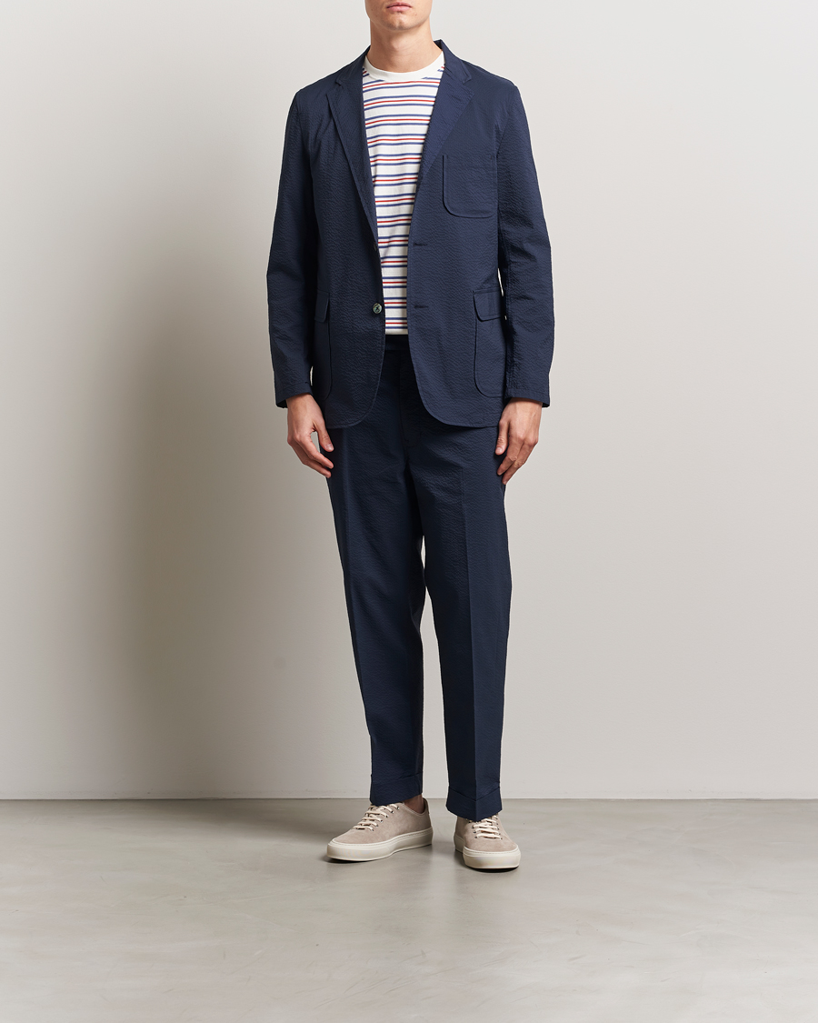 Heren | Broeken | BEAMS PLUS | Seersucker Ivy Trousers Navy