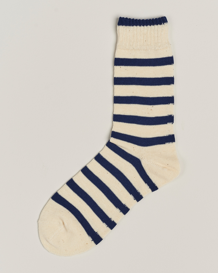 Homme | Pochettes De Costume | BEAMS PLUS | BEAMS PLUS2 Tone Stripe SocksWhite/Navy