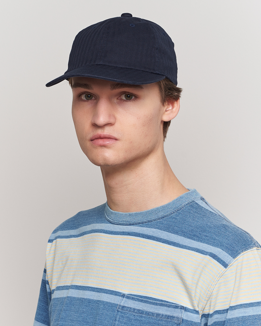 Homme | BEAMS PLUS 6 Panel Herringbone Cap Navy | BEAMS PLUS | 6 Panel Herringbone Cap Navy