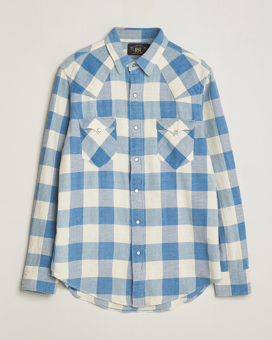 Homme | Chemises | RRL | Buffalo Western Shirt Indigo/Cream Check