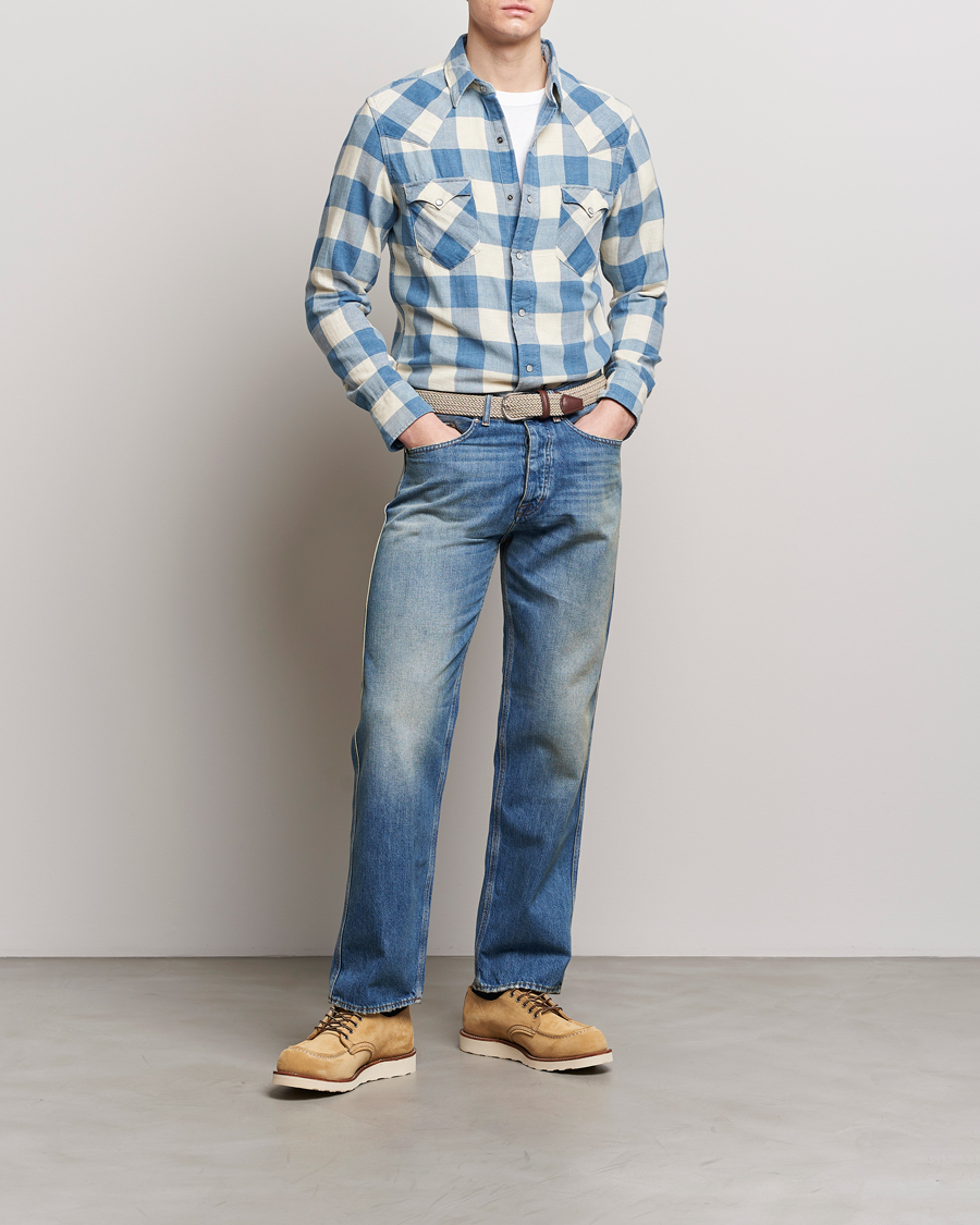 Homme | Chemises | RRL | Buffalo Western Shirt Indigo/Cream Check