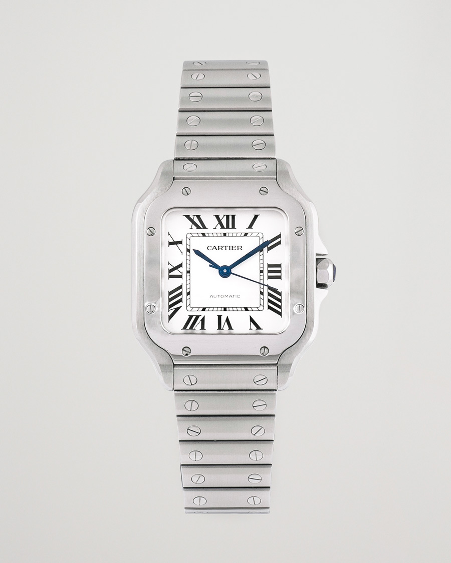 Homme | Cartier Pre-Owned Santos De Cartier Steel WSSA0029 Silver | Cartier Pre-Owned | Santos De Cartier Steel WSSA0029 Silver