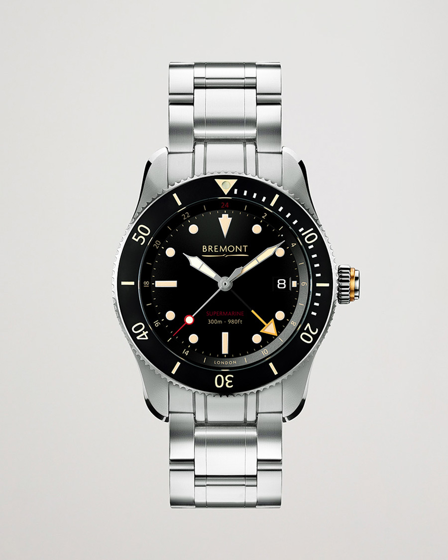 Heren | Bremont Pre-Owned S302 Supermarine GMT 40mm Steel Bracelet Silver | Bremont Pre-Owned | S302 Supermarine GMT 40mm Steel Bracelet Silver