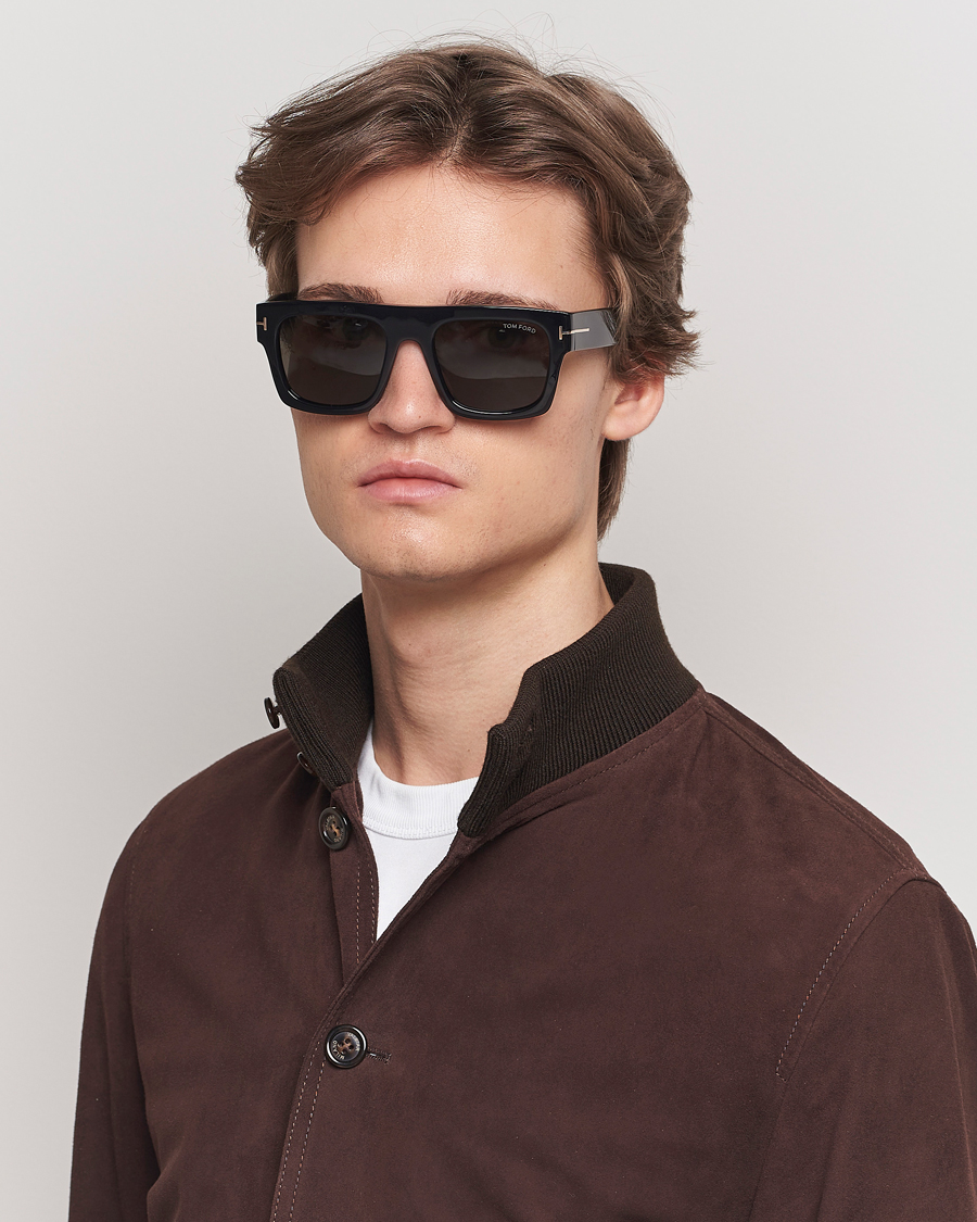 Homme | Lunettes De Soleil | Tom Ford | Fausto FT0711 Sunglasses Black/Smoke