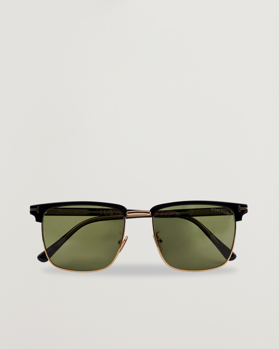 Heren | Zonnebrillen | Tom Ford | Hudson FT0997-H Metal Sunglasses Black/Green