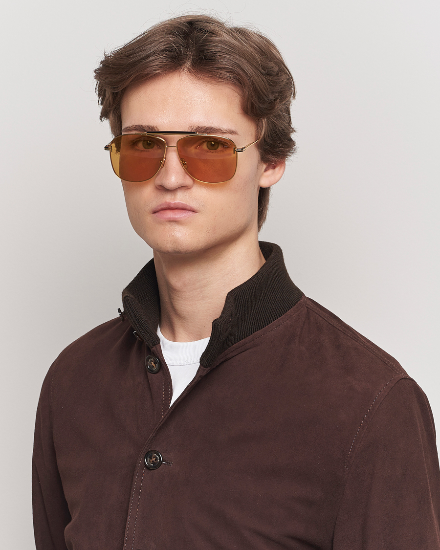 Homme | Lunettes De Soleil | Tom Ford | Jaden FT1017 Metal Sunglasses Gold/Brown