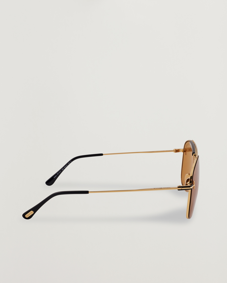 Heren | Zonnebrillen | Tom Ford | Jaden FT1017 Metal Sunglasses Gold/Brown