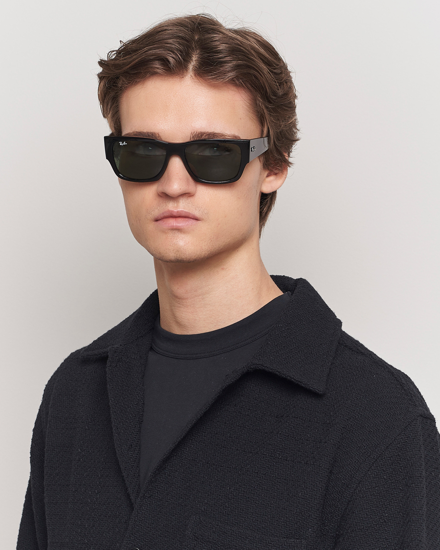 Homme | Lunettes De Soleil | Ray-Ban | Carlos Sunglasses Black/Crystal Green