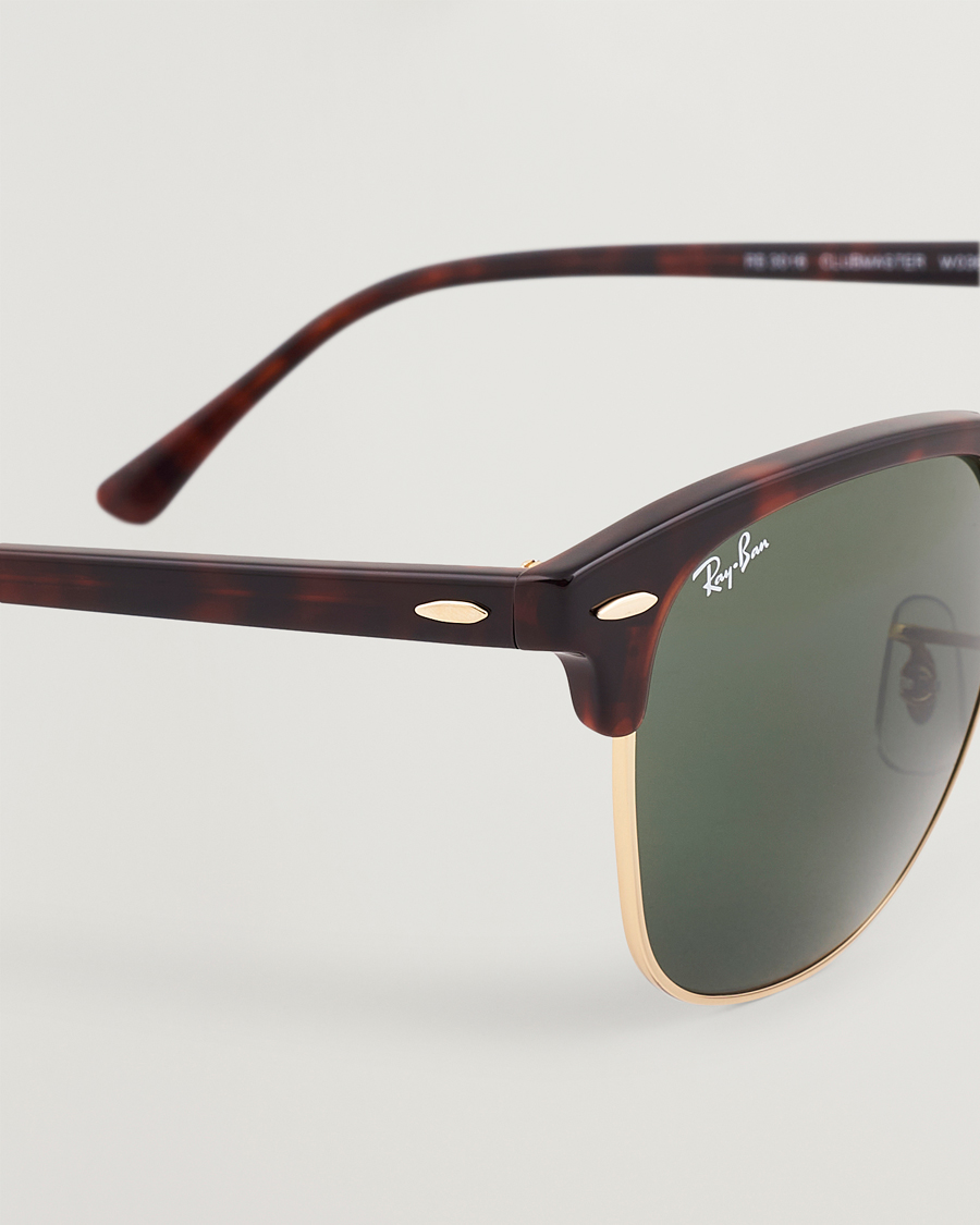 Heren | Zonnebrillen | Ray-Ban | Clubmaster Sunglasses Mock Tortoise/Crystal Green