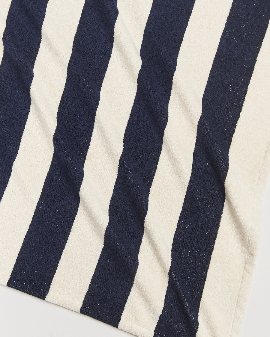 Heren | Tekla Organic Terry Beach Towel Navy Stripes | Tekla | Organic Terry Beach Towel Navy Stripes