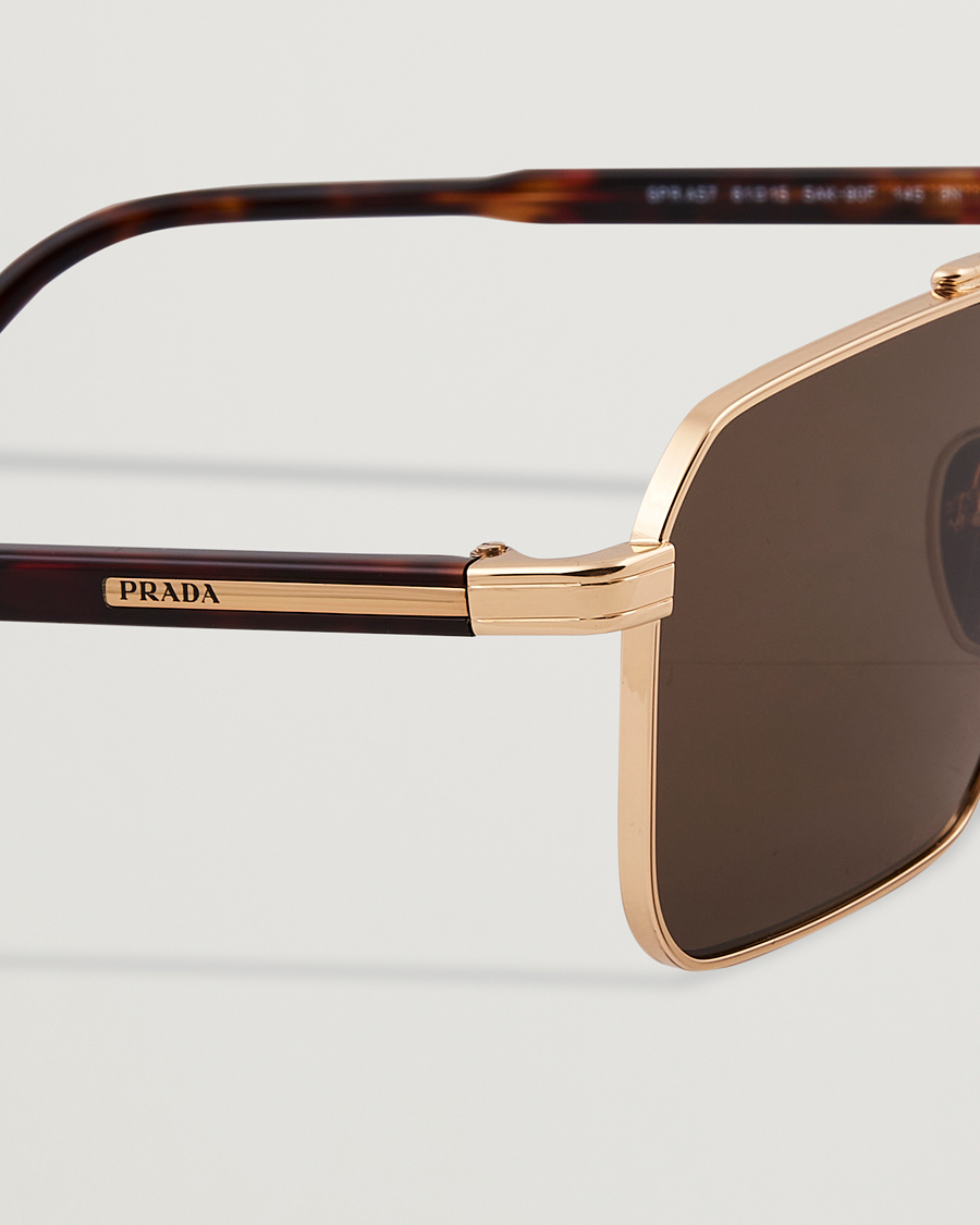 Homme | Lunettes De Soleil | Prada Eyewear | Prada 0PR A57S Metal Sunglasses Gold