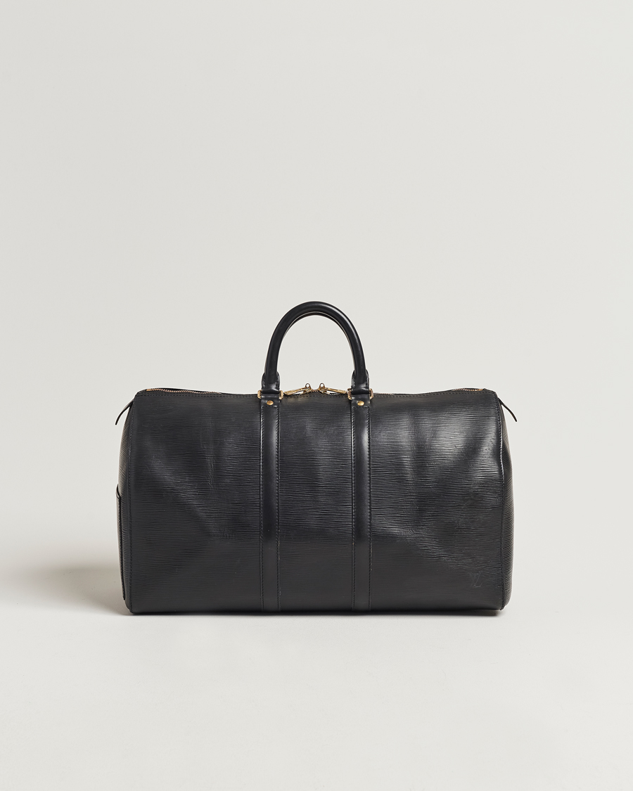 Homme | Louis Vuitton Pre-Owned Keepall 45 EPI Leather Bag Black | Louis Vuitton Pre-Owned | Keepall 45 EPI Leather Bag Black