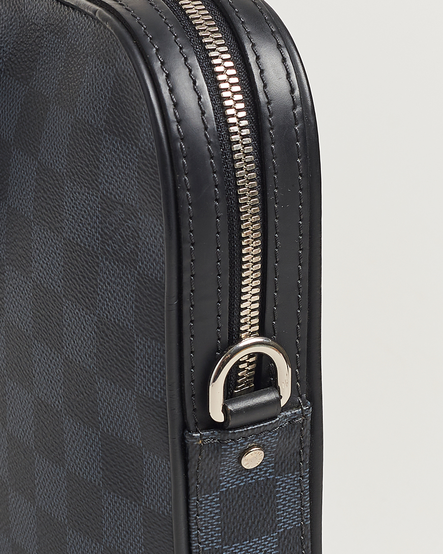 Heren | Louis Vuitton Pre-Owned Dandy Slim Briefcase Damier Navy | Louis Vuitton Pre-Owned | Dandy Slim Briefcase Damier Navy