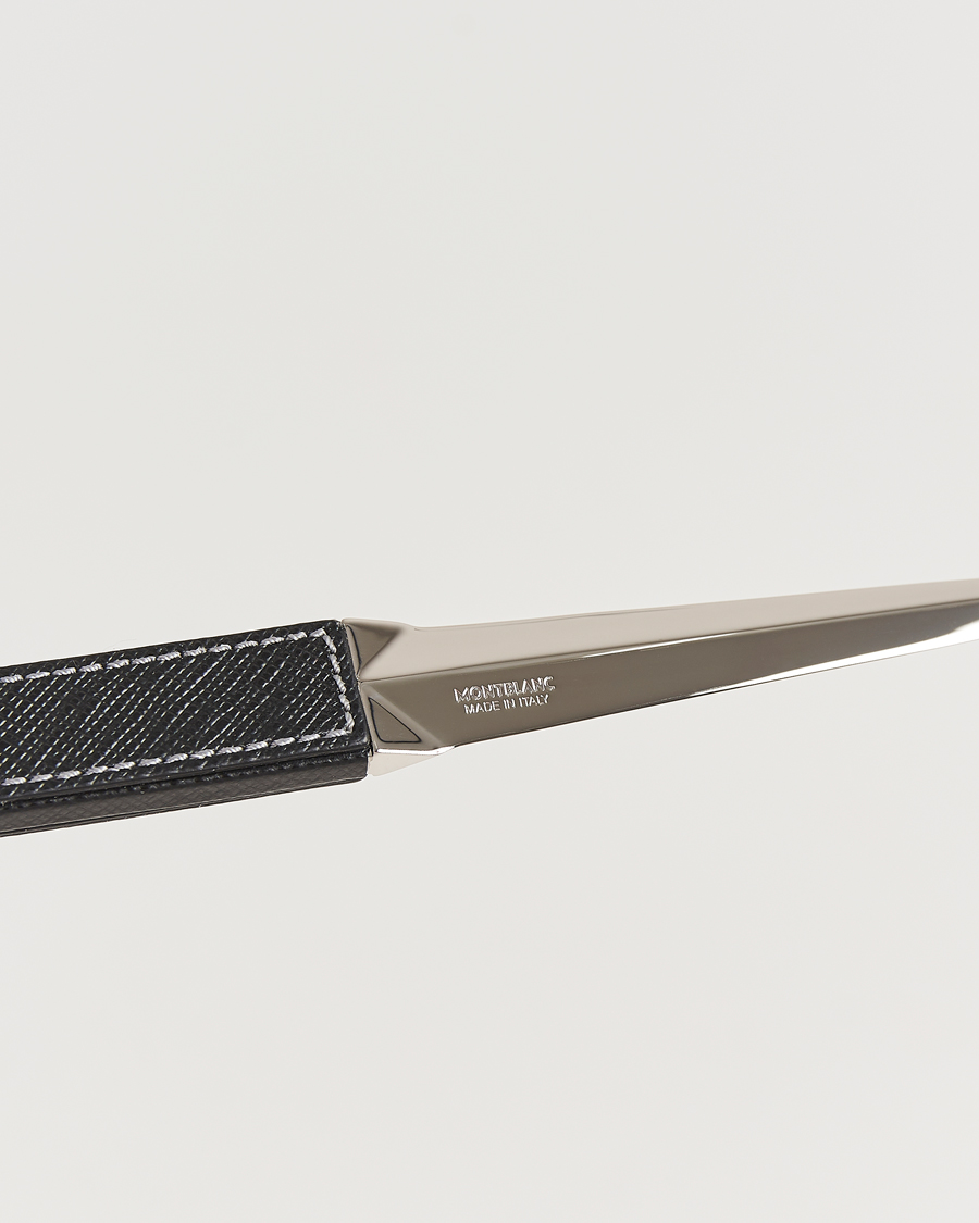 Homme | Pour La Maison | Montblanc | Letter Opener in Steel and Leather Black