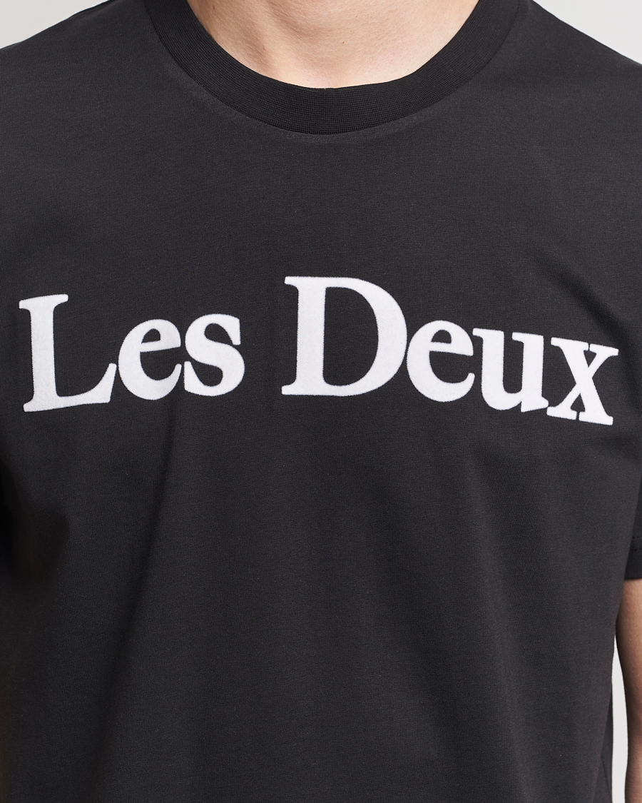 Heren | T-shirts | LES DEUX | Charles Logo T-Shirt Black