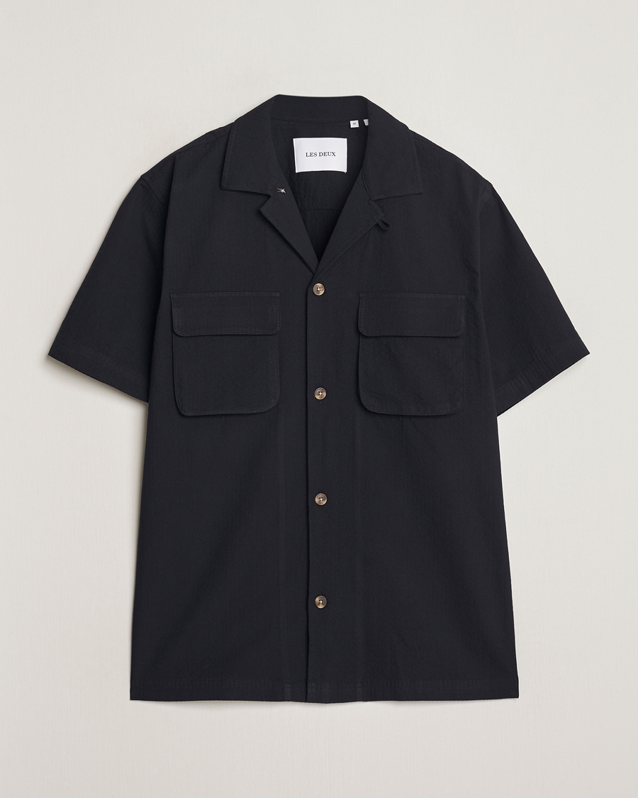 Homme | Chemises | LES DEUX | Osmund Seersucker Shirt Black