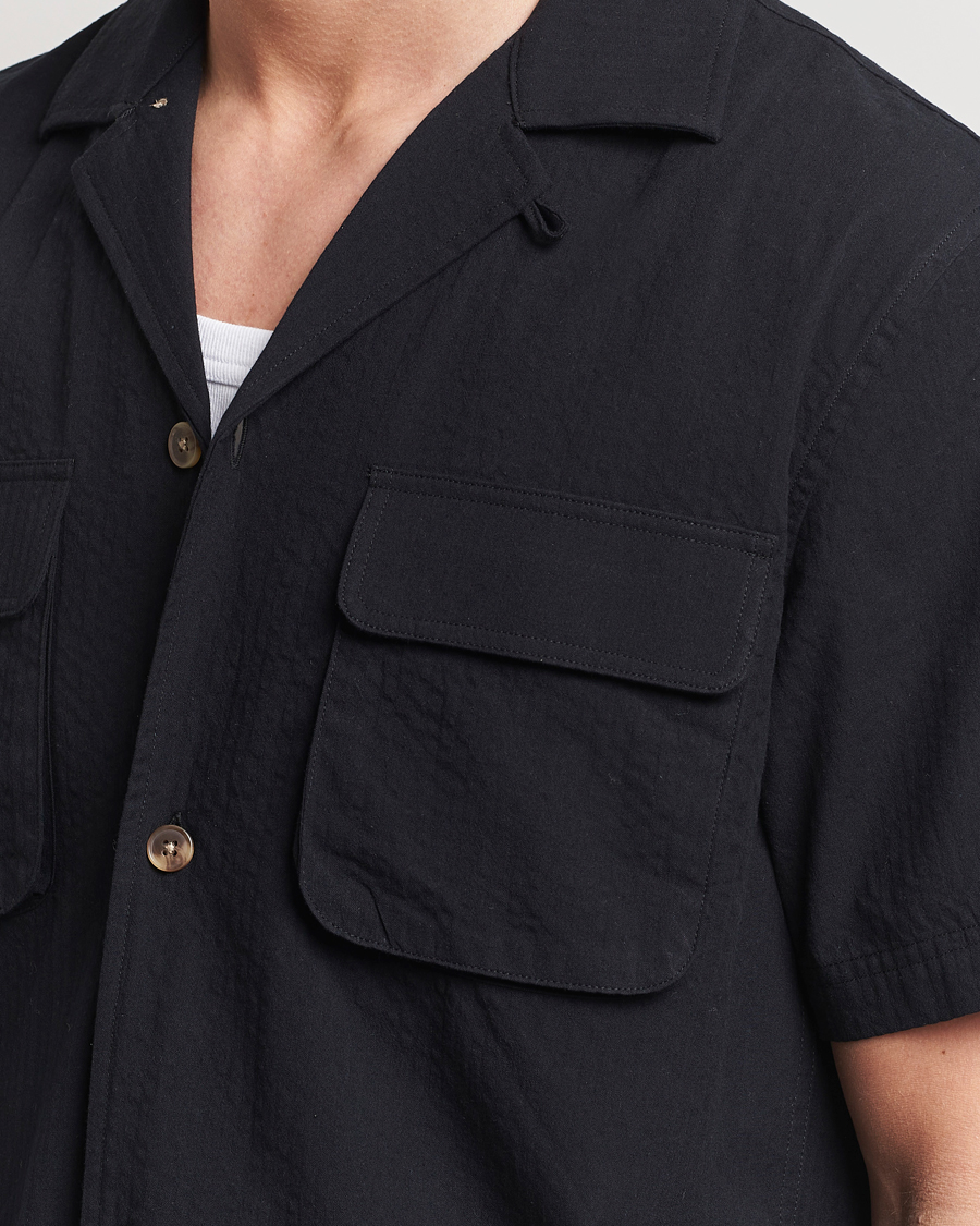Homme | Chemises | LES DEUX | Osmund Seersucker Shirt Black