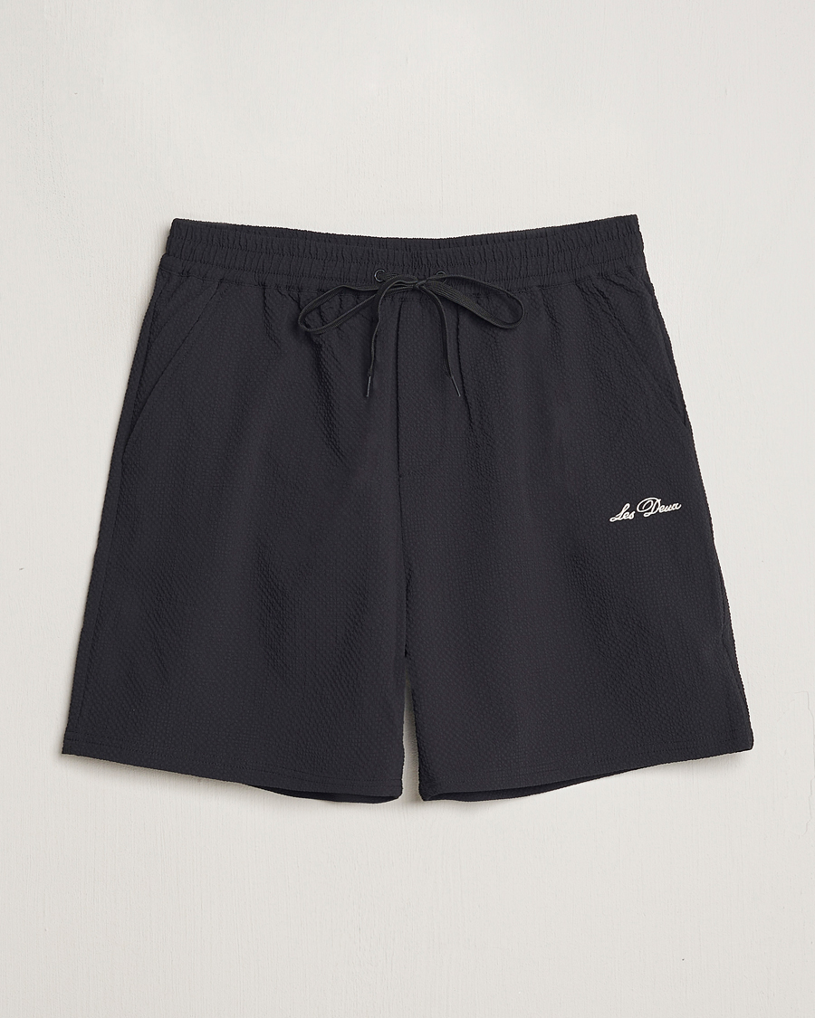 Heren | Zwembroek | LES DEUX | Stan Seersucker Swim Shorts Black