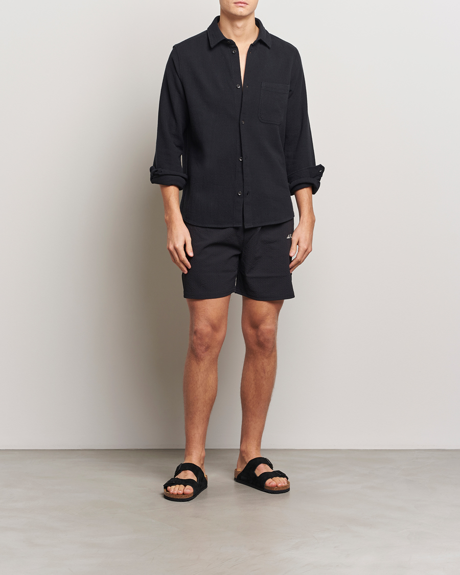 Heren | Zwembroek | LES DEUX | Stan Seersucker Swim Shorts Black
