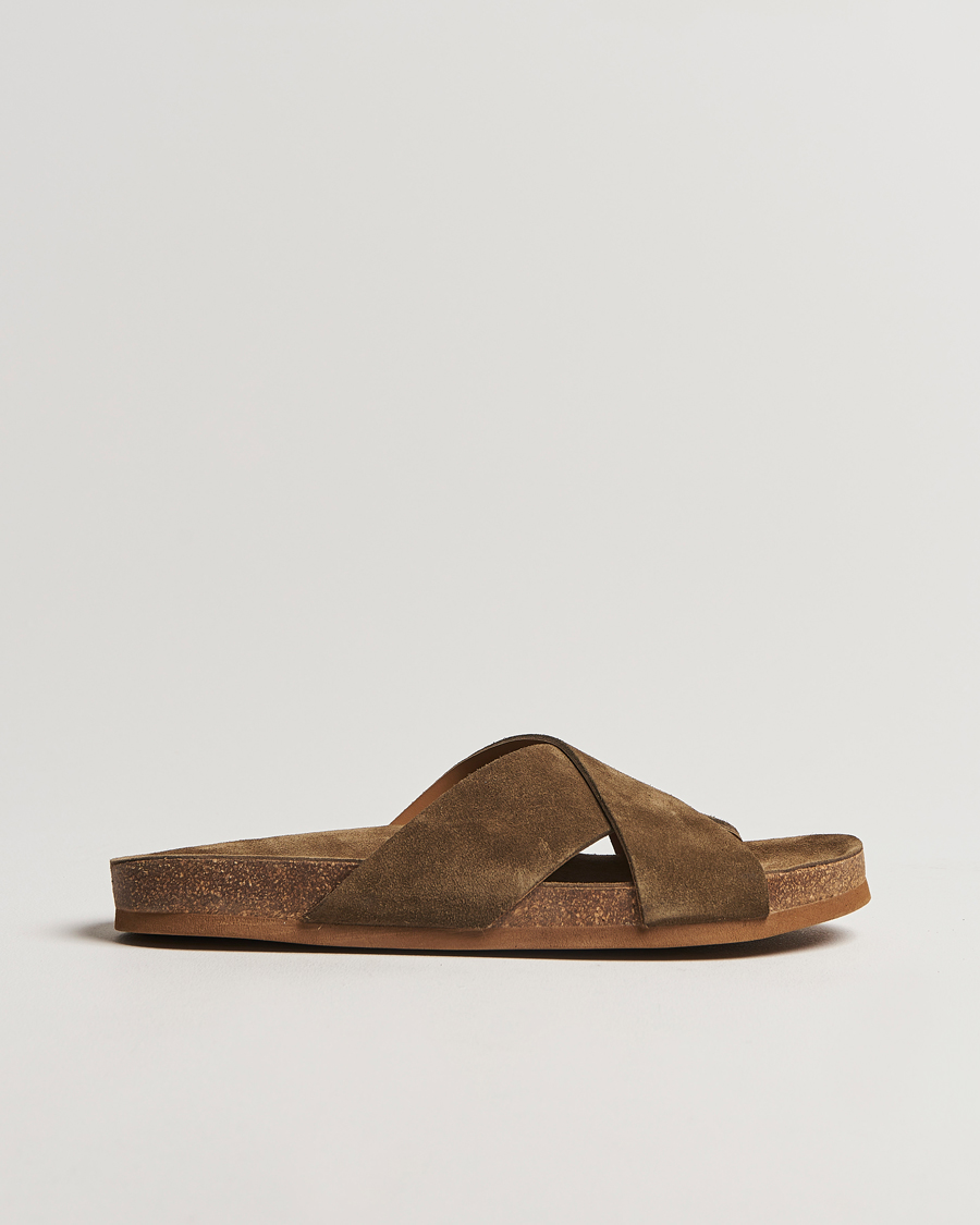Heren | Myrqvist Solvik Sandals Moss Green Suede | Myrqvist | Solvik Sandals Moss Green Suede