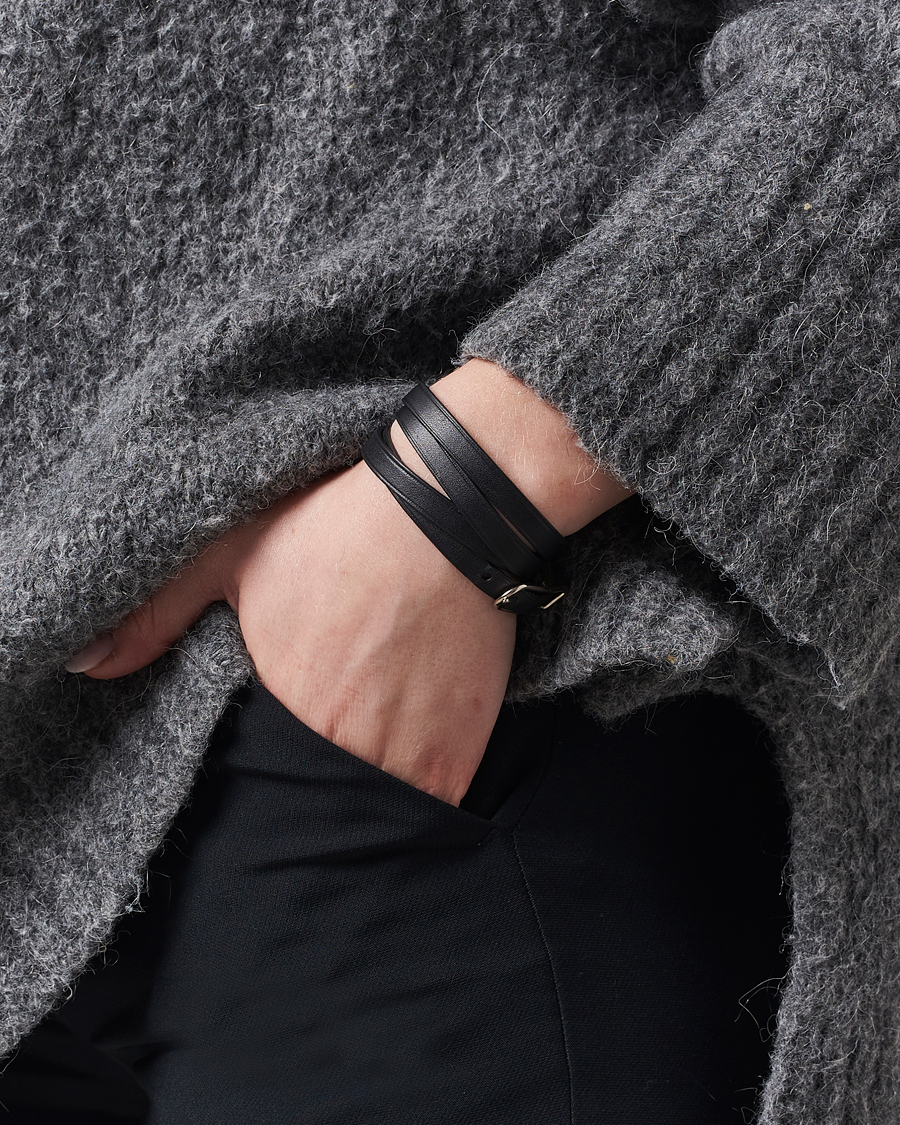 Homme | Hermès Pre-Owned API1 Leather Bracelet Black | Hermès Pre-Owned | API1 Leather Bracelet Black