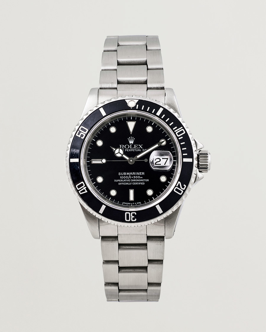 Homme | Rolex Pre-Owned Submariner 16610 Oyster Perpetual Steel Black Silver | Rolex Pre-Owned | Submariner 16610 Oyster Perpetual Steel Black Silver