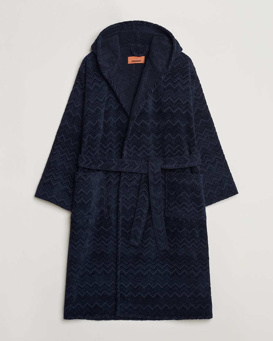 Heren | Pyjama's en gewaden | Missoni Home | Chalk Bath Robe Navy