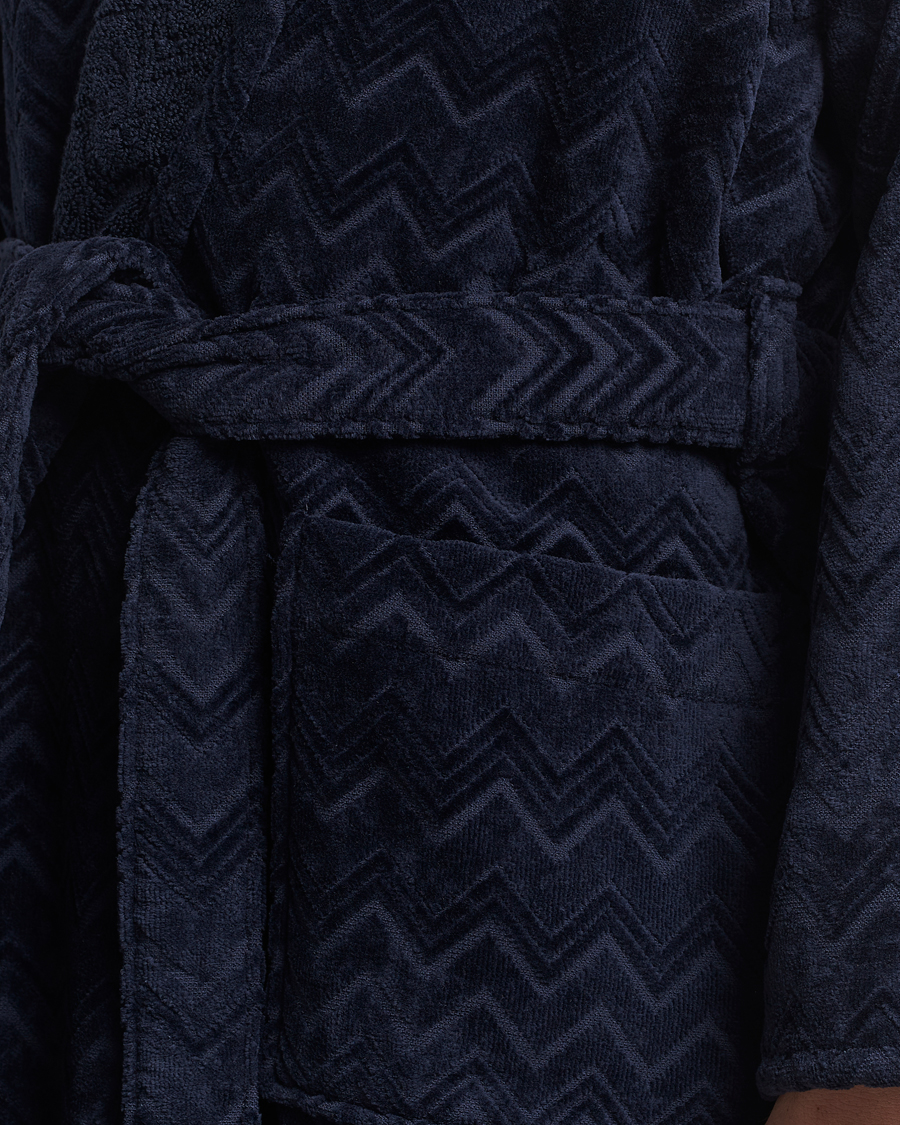 Heren | Pyjama's en gewaden | Missoni Home | Chalk Bath Robe Navy