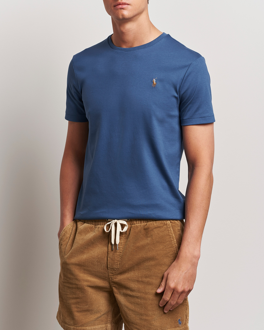 Heren | T-shirts | Polo Ralph Lauren | Luxury Pima Cotton Crew Neck T-Shirt Clancy Blue