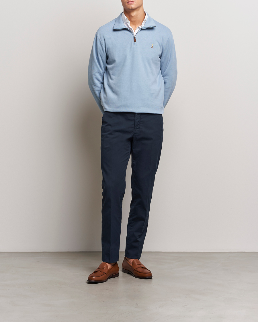 Homme | Pulls Et Tricots | Polo Ralph Lauren | Double Knit Jaquard Half Zip Sweater Vessel Blue
