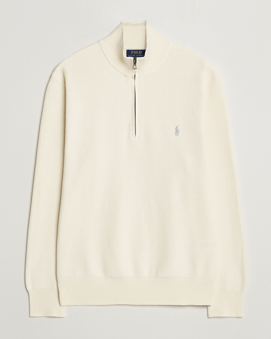 Homme | Pulls Et Tricots | Polo Ralph Lauren | Textured Half Zip Herbal Milk