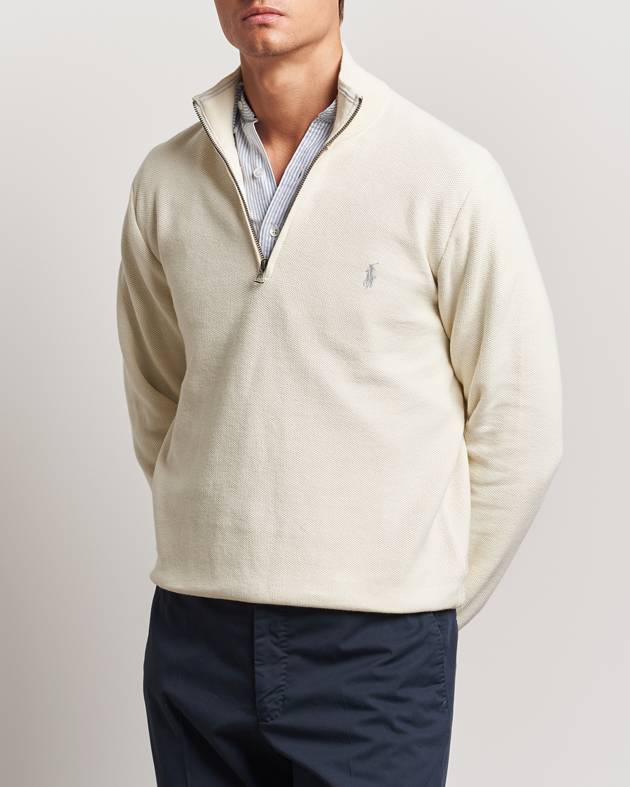 Homme | Pulls Et Tricots | Polo Ralph Lauren | Textured Half Zip Herbal Milk