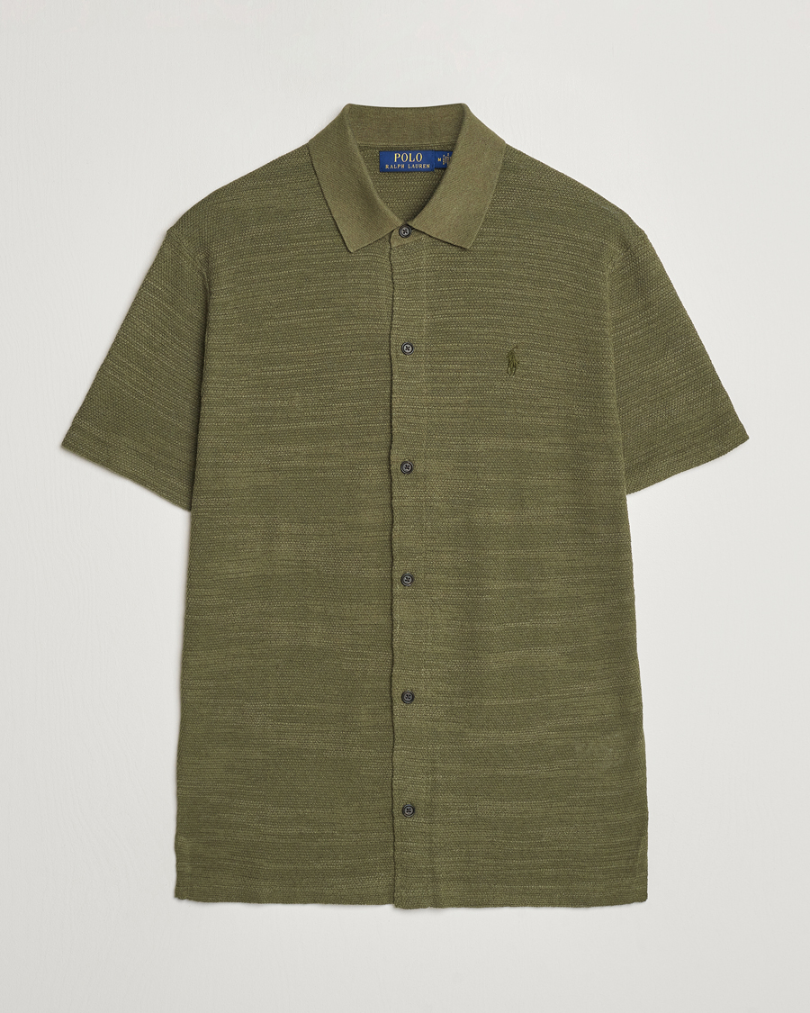 Homme | Chemises | Polo Ralph Lauren | Textured Knitted Short Sleeve Shirt Thermal Green