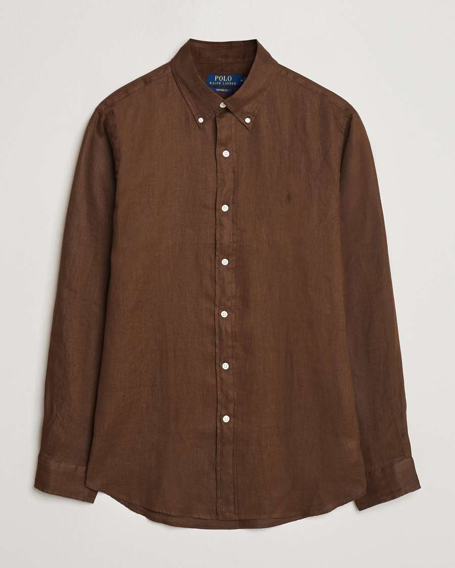 Homme | Chemises | Polo Ralph Lauren | Custom Fit Linen Button Down Chocolate Mousse