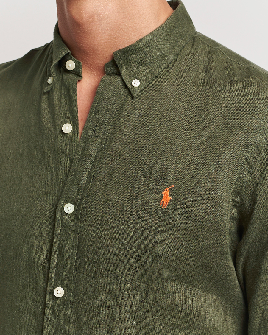 Heren | Overhemden | Polo Ralph Lauren | Slim Fit Linen Button Down Shirt Thermal Green