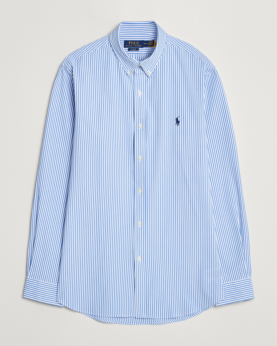 Heren | Overhemden | Polo Ralph Lauren | Slim Fit Striped Poplin Shirt Light Blue/White