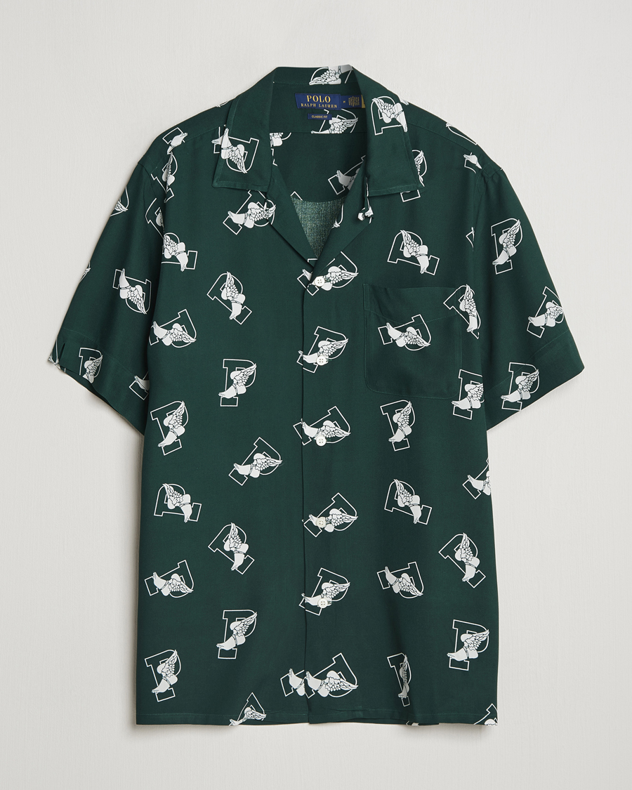 Homme | Chemises | Polo Ralph Lauren | Printed P Wing Short Sleeve Shirt Toss Green