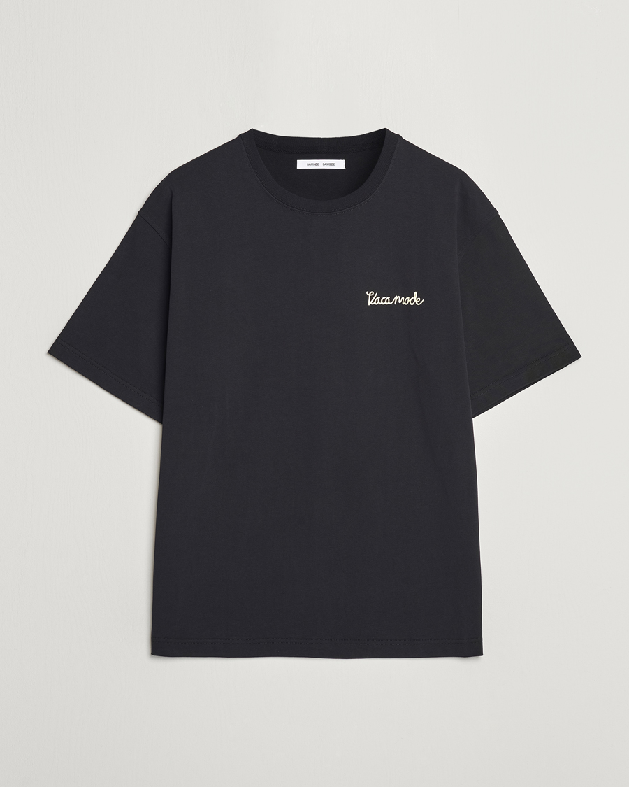 Heren | T-shirts | Samsøe Samsøe | Savaca Printed Crew Neck T-Shirt Black