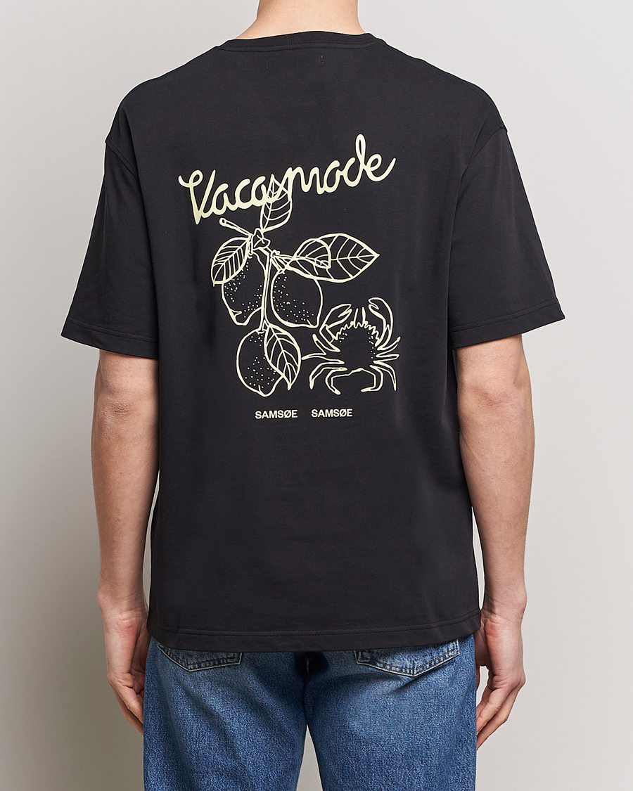 Heren | T-shirts | Samsøe Samsøe | Savaca Printed Crew Neck T-Shirt Black